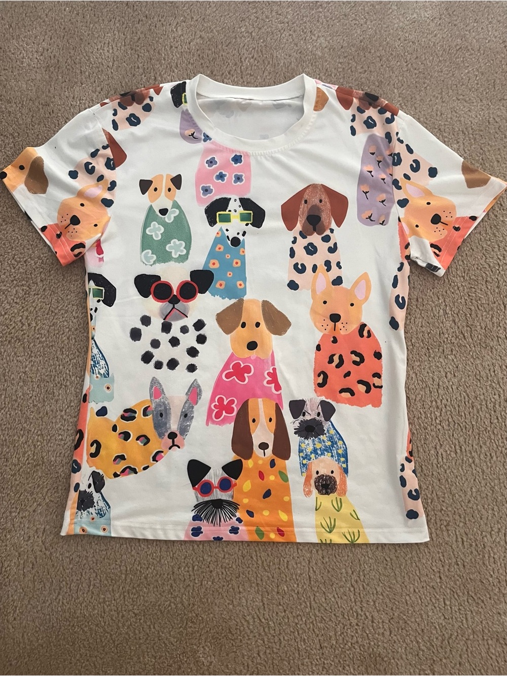 Stylish Graphic Dog Print Tee